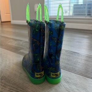 Western Chief Kids' Dino Adventure Boots - Blue and Neon Green